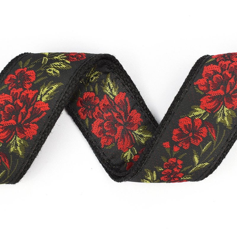 CLOUDMUSIC Tenor Concert Soprano Baritone Ukulele Strap Coloful Hawaii Floral Jacquard For Adult Size And Kids(Red Roses) - Image 2